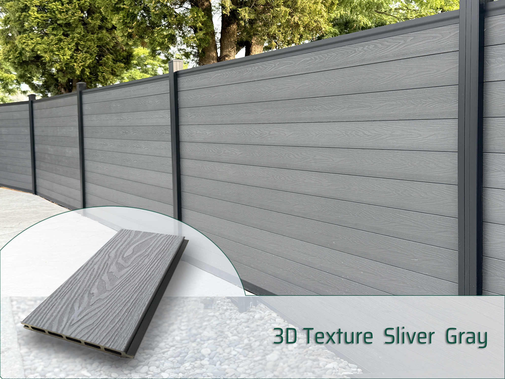 Read more about the article 3D Composite Fence 6×6 Sliver Grey